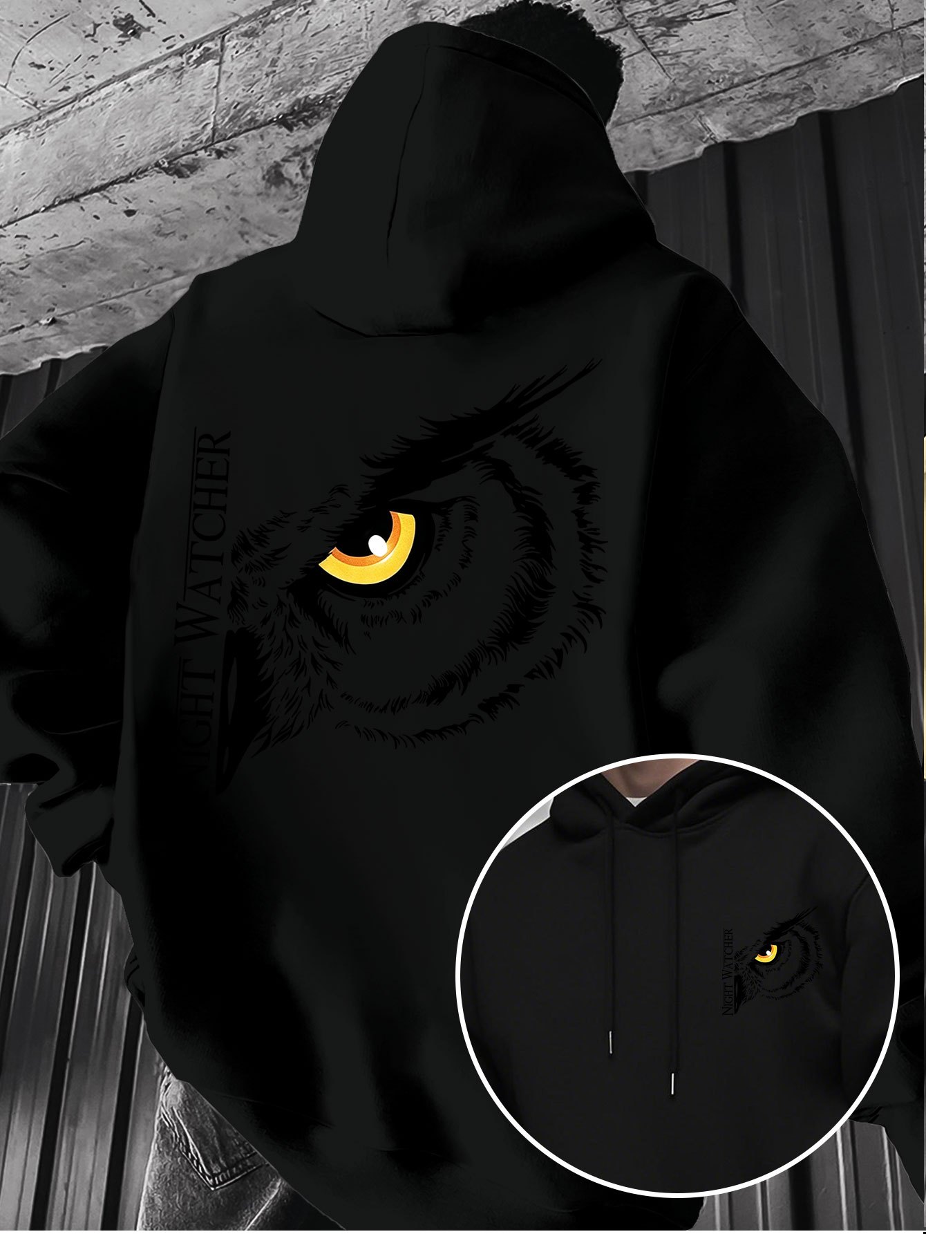 Night owl big eye pattern prin - Fashion Street Night ulasan dan harga